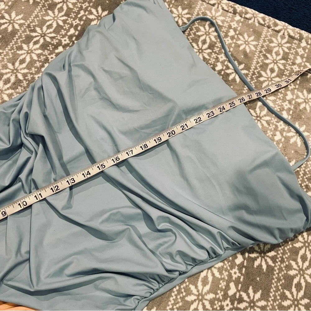 J.Crew Ruched Bandeau One-Piece BC115 / Blue Mist Size 24‎ Plus Minimalist